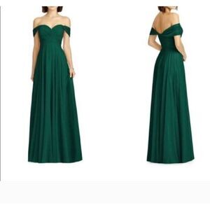 Dessy 2844 lux chiffon collection formal hunter green size 8 NWT dress
